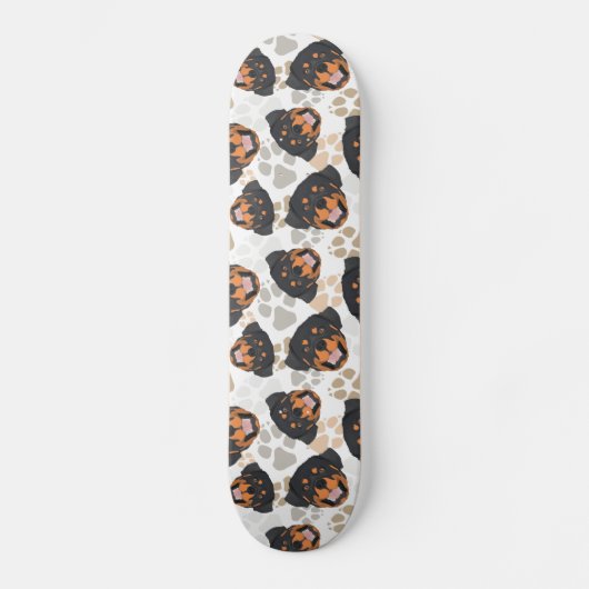 Muster-Hundetatzen Rottweiler Skateboard (Vorderseite)