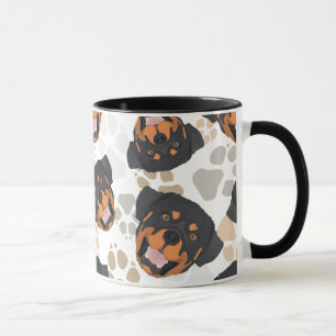 Muster-Hundetatzen Rottweiler Tasse