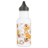 Muster-Hundetatzen Shiba Inu Edelstahlflasche (Links)