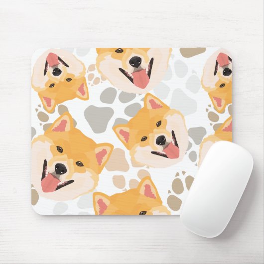 Muster-Hundetatzen Shiba Inu Mousepad (Mit Mouse)
