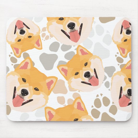 Muster-Hundetatzen Shiba Inu Mousepad (Vorne)