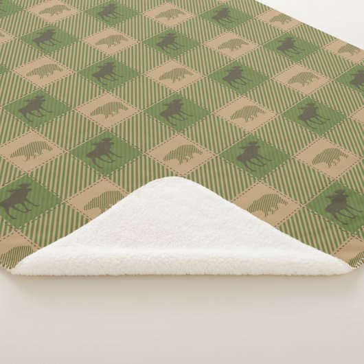 Muster-Hütte für grüne Elchbären Sherpadecke (3/4)