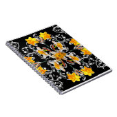 Muster im barocken Stil mit Blume Narzissen auf Notizblock (Rechte Seite)