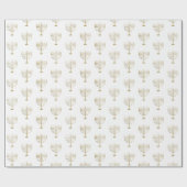 Muster Imitat-Goldchanukkas Menorah Geschenkpapier (Flach)
