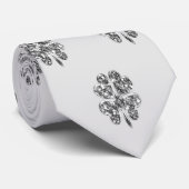 Muster-Imitate Silver Gray Pattern Clovers Krawatte (Gerollt)