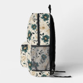 Muster in Beige und Blumen Bedruckter Rucksack (Rechts)