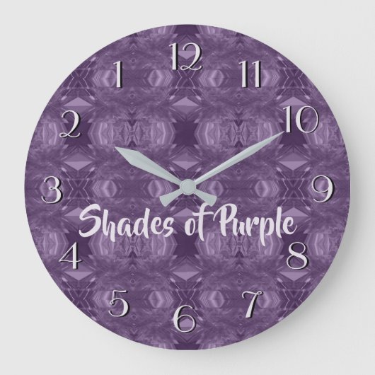 Muster in der Purples Backward Clock Große Wanduhr (Vorderseite)