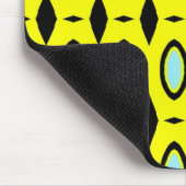 Muster in Gelb, Blau und Schwarz Mousepad (Ecke)