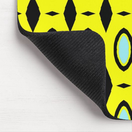 Muster in Gelb, Blau und Schwarz Mousepad (Ecke)