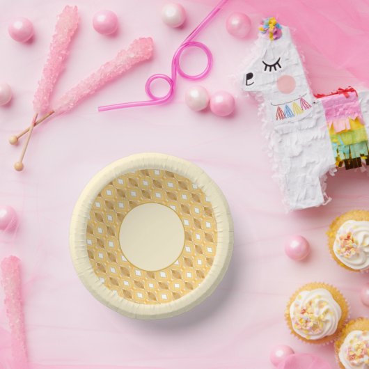 Muster in Gold und Creme Pappteller (Party)