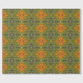 Muster in Grün und Orange Geschenkpapier (Flach)