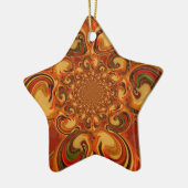 Muster in Orangen-, Braun-, Grün- Keramik Ornament (Links)