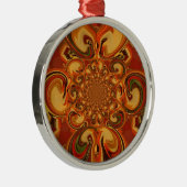 Muster in Orangen-, Braun-, Grün- Silbernes Ornament (Rechts)