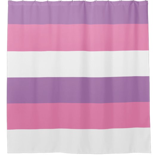Muster in Pastellstreifen, horizontal rosa Lila Duschvorhang (Vorderseite)