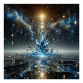 Muster in reinen Wasserblasen auf einem blauen See Poster (Vorderseite)