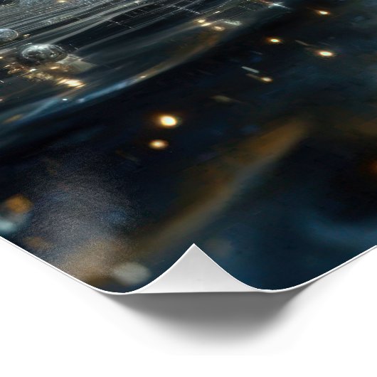 Muster in reinen Wasserblasen auf einem blauen See Poster (Ecke)