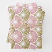 Muster in rosa und braunem Semi Geschenkpapier Set (Beispiel)