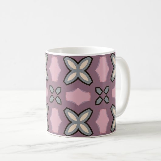Muster in Rosa und Grau Kaffeetasse (VorderseiteRechts)