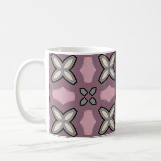 Muster in Rosa und Grau Kaffeetasse (Links)