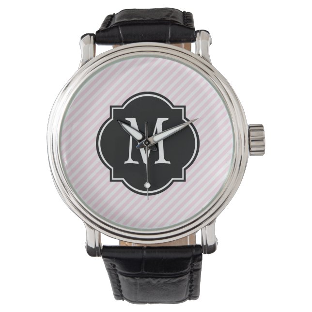 Muster in Rosa und Weiß Armbanduhr (Vorderseite)