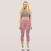 Muster in Rot und Weiß Capri Leggings (Vorderseite)