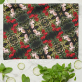 Muster in Rot und Weiß Geschirrtuch (Gefaltet)