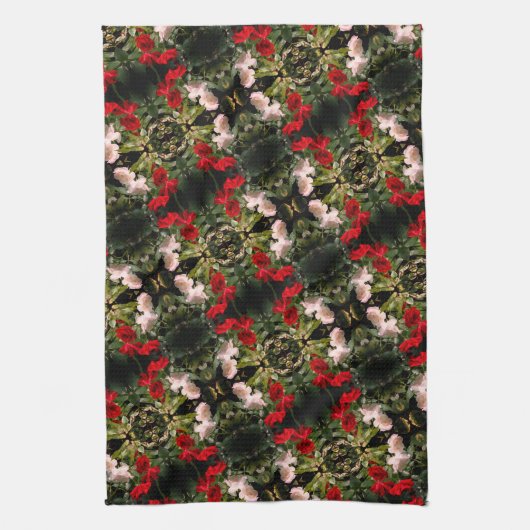 Muster in Rot und Weiß Geschirrtuch (Vertikal)