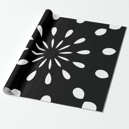 Muster in Schwarz und Weiß Geschenkpapier (Ungerollt)
