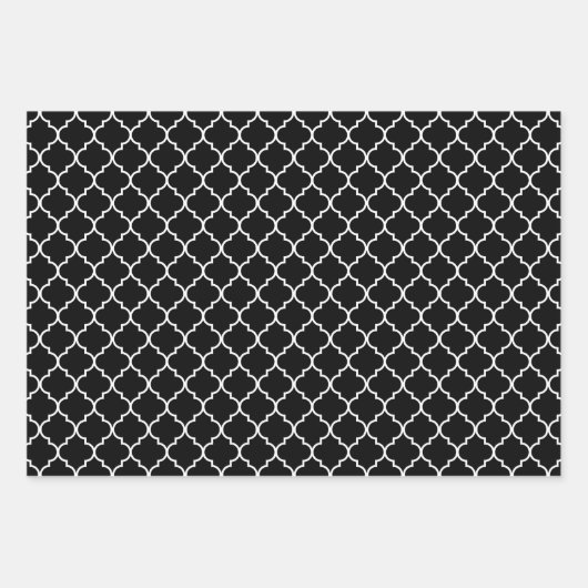 Muster in Schwarz und Weiß Geschenkpapier Set (Vorderseite)