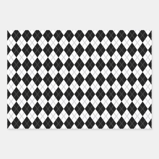 Muster in Schwarz und Weiß  Geschenkpapier Set (Vorderseite 3)