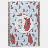 Muster-Individuelle Name für Red & Blue Airplane Decke (Vorderseite Vertikal)