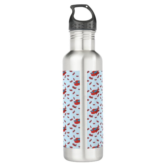Muster-Individuelle Name für Red & Blue Airplane Edelstahlflasche (Rückseite)