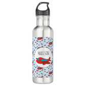 Muster-Individuelle Name für Red & Blue Airplane Edelstahlflasche (Vorderseite)