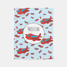Muster-Individuelle Name für Red & Blue Airplane Fleecedecke