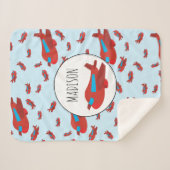 Muster-Individuelle Name für Red & Blue Airplane Sherpadecke (Vorderseite (Horizontal))