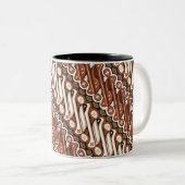 Muster indonesische Batik Zweifarbige Tasse (VorderseiteRechts)