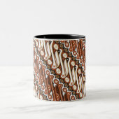 Muster indonesische Batik Zweifarbige Tasse (Mittel)