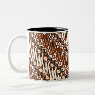 Muster indonesischer Batik  Zweifarbige Tasse