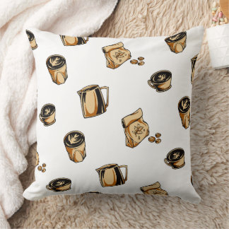 Muster Kaffee Liebhaber Vintage-Illustration Kissen