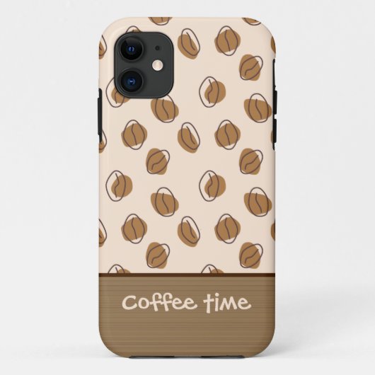 Muster Kaffeebohnen iPhone Case (Rückseite)
