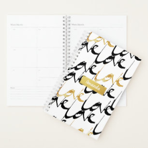 Muster-Kalender-Planer für Gold und Schwarze LIEBE Planer