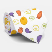 Muster Karroten Auberginen und Zitronen Krawatte (Gerollt)