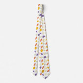 Muster Karroten Auberginen und Zitronen Krawatte (Rückseite)