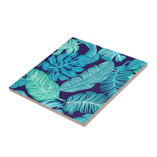 Muster-Keramik-Tile für tropisch grüne blaue Blätt Fliese (Seite)