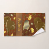 Muster kleiner Cowboy-Hüte in Brauntönen b Badhandtuch Set (Handtuch)