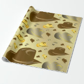 Muster kleiner Cowboy-Hüte in Brauntönen Geschenkpapier (Ungerollt)