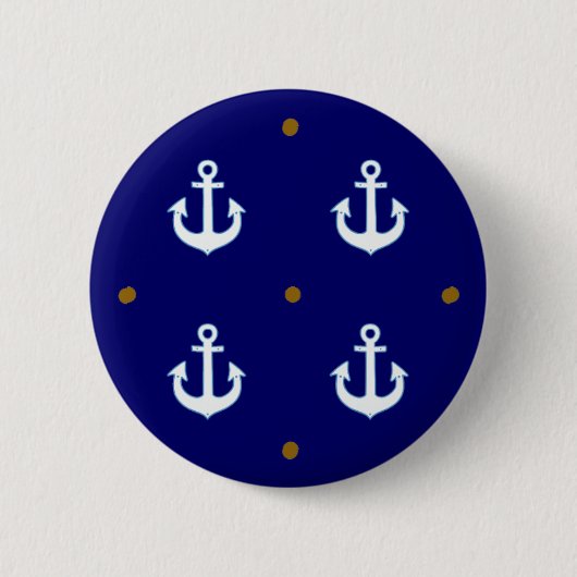 Muster kleiner weißer Anker Button (Vorderseite)