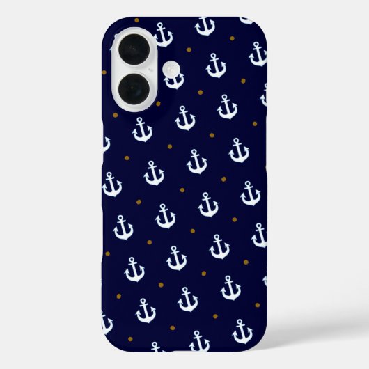 Muster kleiner weißer Anker Case-Mate iPhone Hülle (Rückseite)