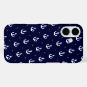 Muster kleiner weißer Anker Case-Mate iPhone Hülle (Rückseite (Horizontal))