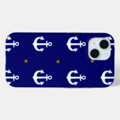 Muster kleiner weißer Anker Case-Mate iPhone Hülle (Rückseite (Horizontal))